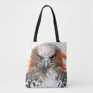 Falcon Portrait Animal Painting Wildlife Outdoors  Tote Bag