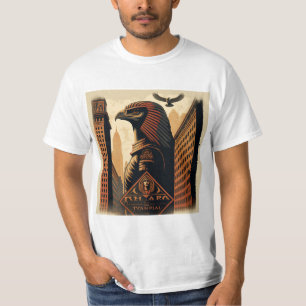 Falcon Ra Egyptian god in the city T-Shirt