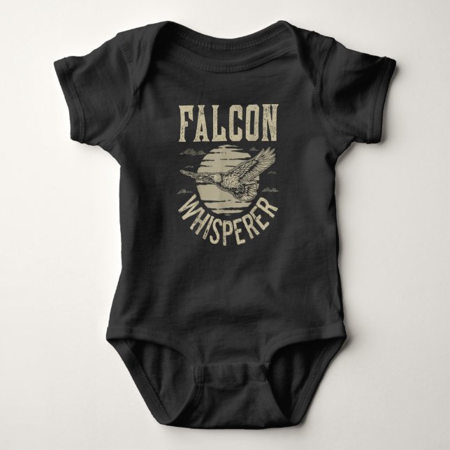 Falcon Whisperer Hunting Vintage Falconry Hunter Baby Bodysuit (Front)