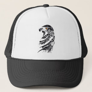 Falcon Wild Animal Nature Illustration Art Tattoo Trucker Hat