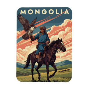 Falconer in Mongolia Travel Magnet