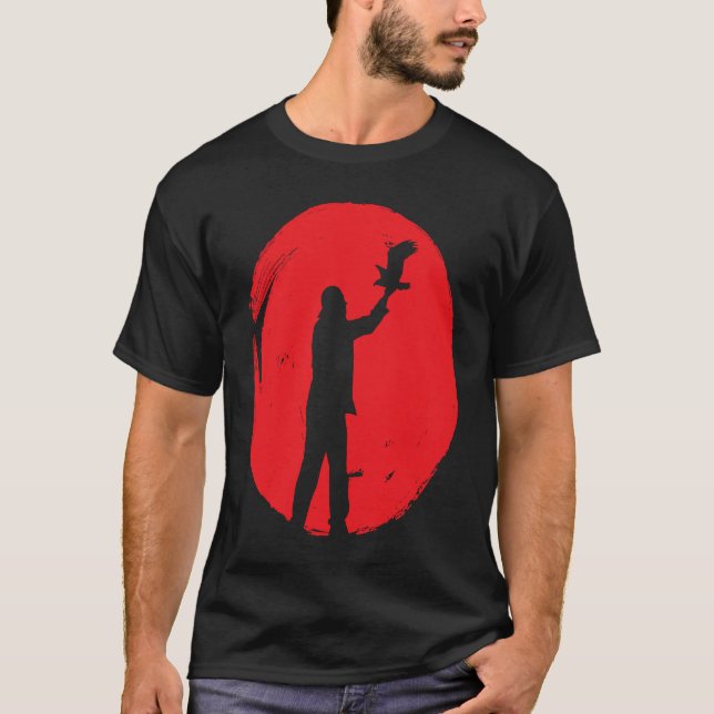 Falconer Red Sun Falcon Hunting T-Shirt (Front)
