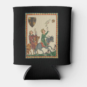 Falconry, 14th Century Codex Manesse Can Cooler