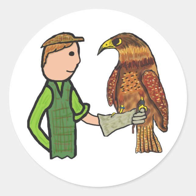 Falconry Classic Round Sticker (Front)