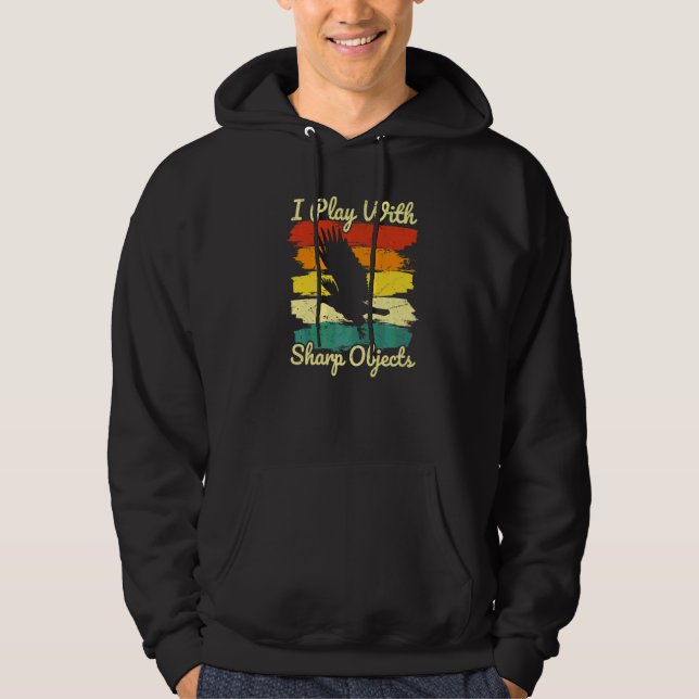 Falconry Hunting I Play With Sharp Objects For Fal Hoodie (Front)