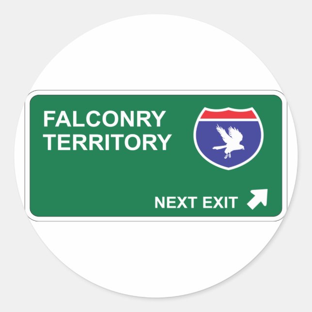 Falconry Next Exit Classic Round Sticker (Front)