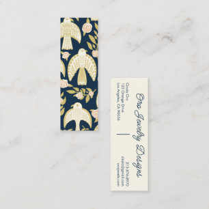 Falcons and Roses Elegant Botanical Feminine Chic  Mini Business Card