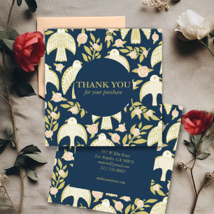 Falcons & Roses Chic Elegant Order Thank You Square Business Card