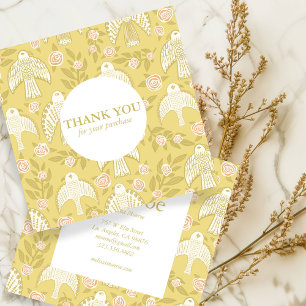 Falcons & Roses Chic Elegant Order Thank You Square Business Card
