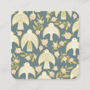 Falcons & Roses Elegant Boho Square Business Card