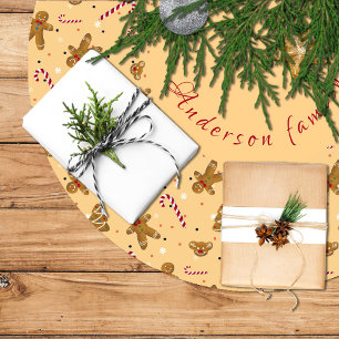 Falda de árbol de Navidad con galletas navideñas Brushed Polyester Tree Skirt