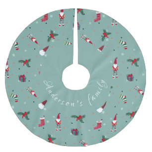 Falda Para El Árbol De Navidad Santa Claus Brushed Polyester Tree Skirt