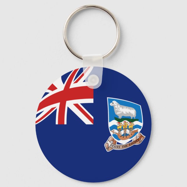 Falkland Islands Fisheye Flag Keychain (Front)