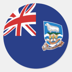 Falkland Islands Fisheye Flag Sticker