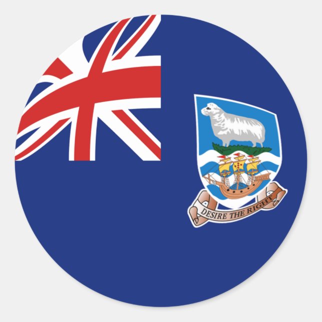 Falkland Islands Fisheye Flag Sticker (Front)