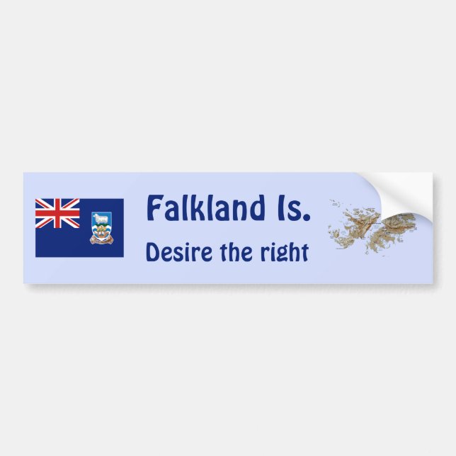 Falkland Islands Flag and Map Bumper Sticker (Front)