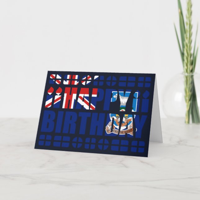 Falkland Islands Flag Birthday Card (Front)