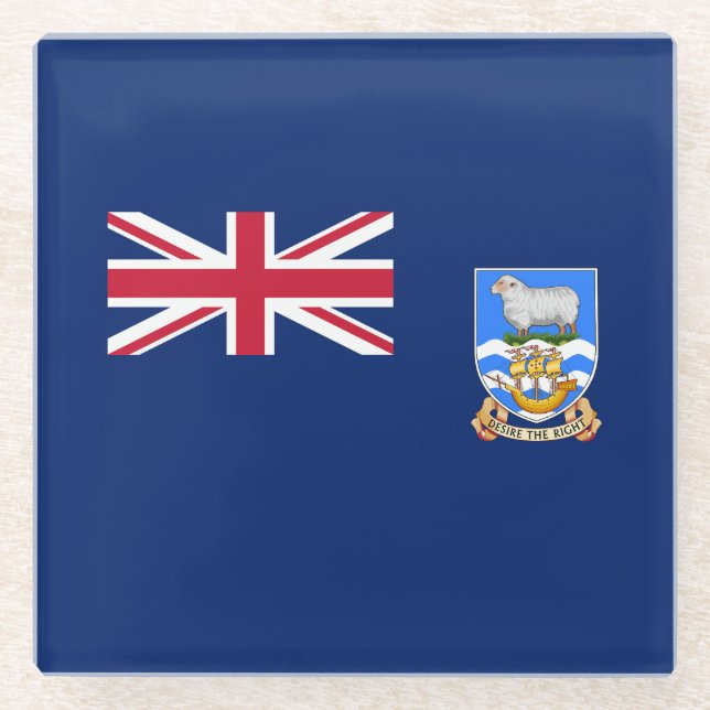 Falkland Islands Flag Glass Coaster (Front)