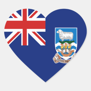 Falkland Islands Flag Heart Sticker