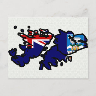 Falkland Islands Flag Map full size Postcard