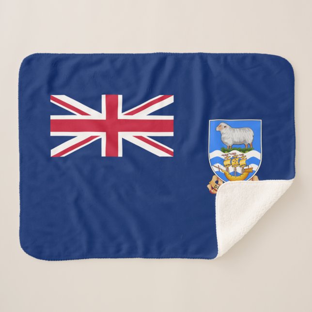 Falkland Islands Flag Sherpa Blanket (Front (Horizontal))
