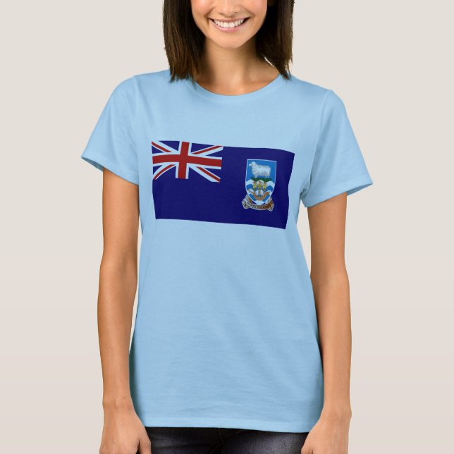 Falkland Islands Flag x Map T-Shirt (Front)