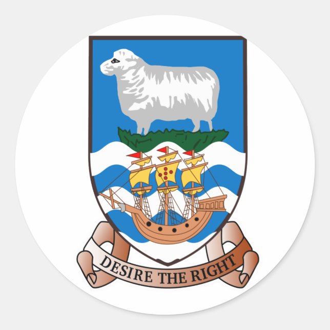 Falkland Islands (Malvinas) FK Classic Round Sticker (Front)