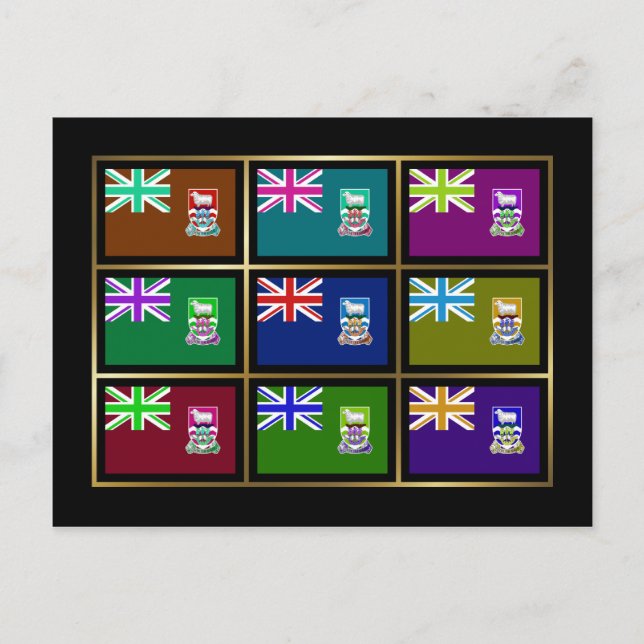 Falkland Islands Multihue Flags Postcard (Front)