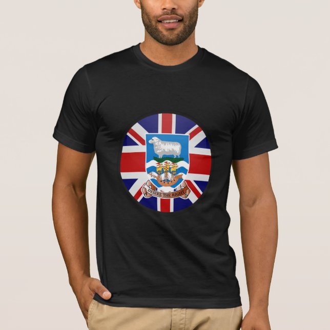 Falkland Islands quality Flag Circle T-Shirt (Front)