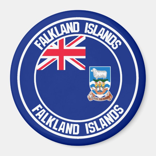 Falkland Islands Round Emblem Magnet (Front)