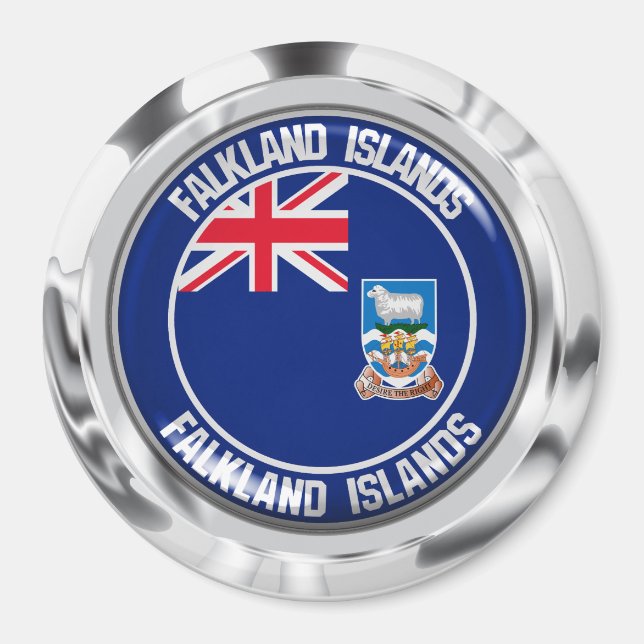 Falkland Islands Round Emblem Magnet (Front)
