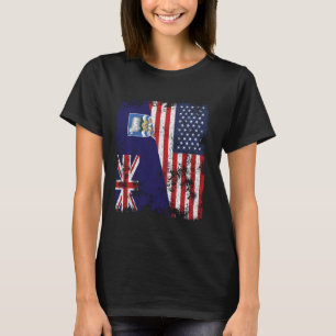 Falkland Islands USA Flag Distressed - Half Americ T-Shirt