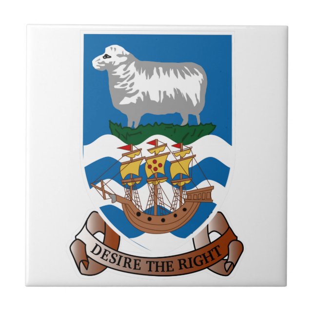 Falklands Islands Coat of Arms Tile (Front)