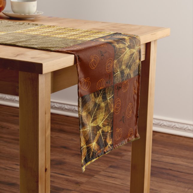 Fall 4 corners 2 Design Warm Tones Short Table Runner (In Situ)