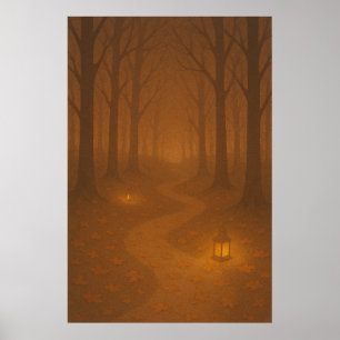 Fall 9, Lanterns on the Path, Seasonal Print
