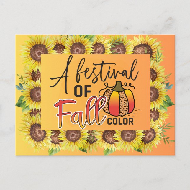 Fall a festival of colour autumn Thanksgiving  Postcard (Front)