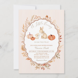 Fall A Little Bunny Baby Shower Invitation