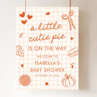 Fall A Little Cutie Pie Baby Shower Welcome Sign