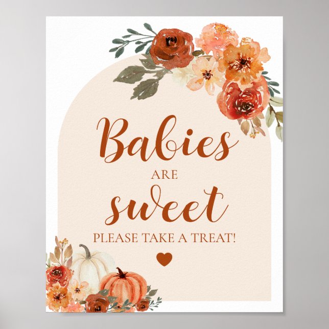 Fall A Little Pumpkin Babies Are Sweet Baby Shower Poster (Front)