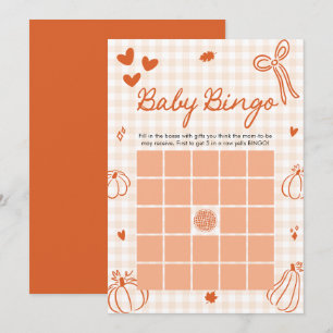 Fall A Little Pumpkin Baby Bingo Baby Shower Game Invitation