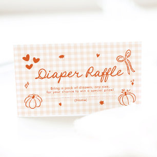 Fall A Little Pumpkin Baby Shower Diaper Raffle Enclosure Card