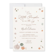 Fall A Little Pumpkin Baby Shower Invitation