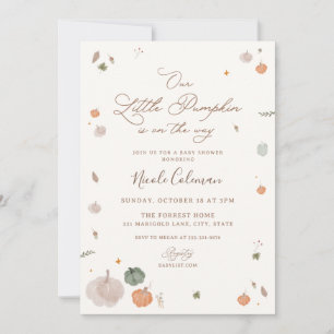 Fall A Little Pumpkin Baby Shower Invitation