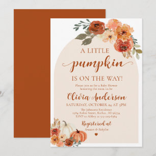 Fall A Little Pumpkin Baby Shower Invitation
