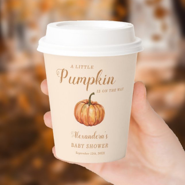 Fall A Little Pumpkin Baby Shower Paper Cups (Creator Uploaded)