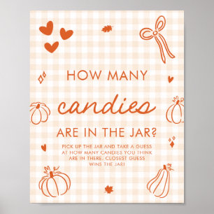 Fall A Little Pumpkin Guess How Many Candies Game Poster