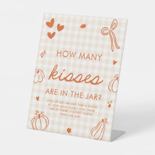 Fall A Little Pumpkin Guess How Many Kisses Game Pedestal Sign