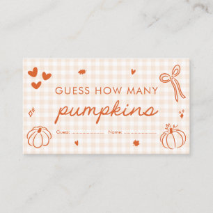 Fall A Little Pumpkin Guess How Many Pumpkins Game Enclosure Card