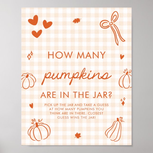 Fall A Little Pumpkin Guess How Many Pumpkins Game Poster (Front)