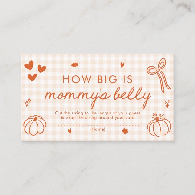 Fall A Little Pumpkin How Big is Mummy's Belly Enclosure Card (Front)